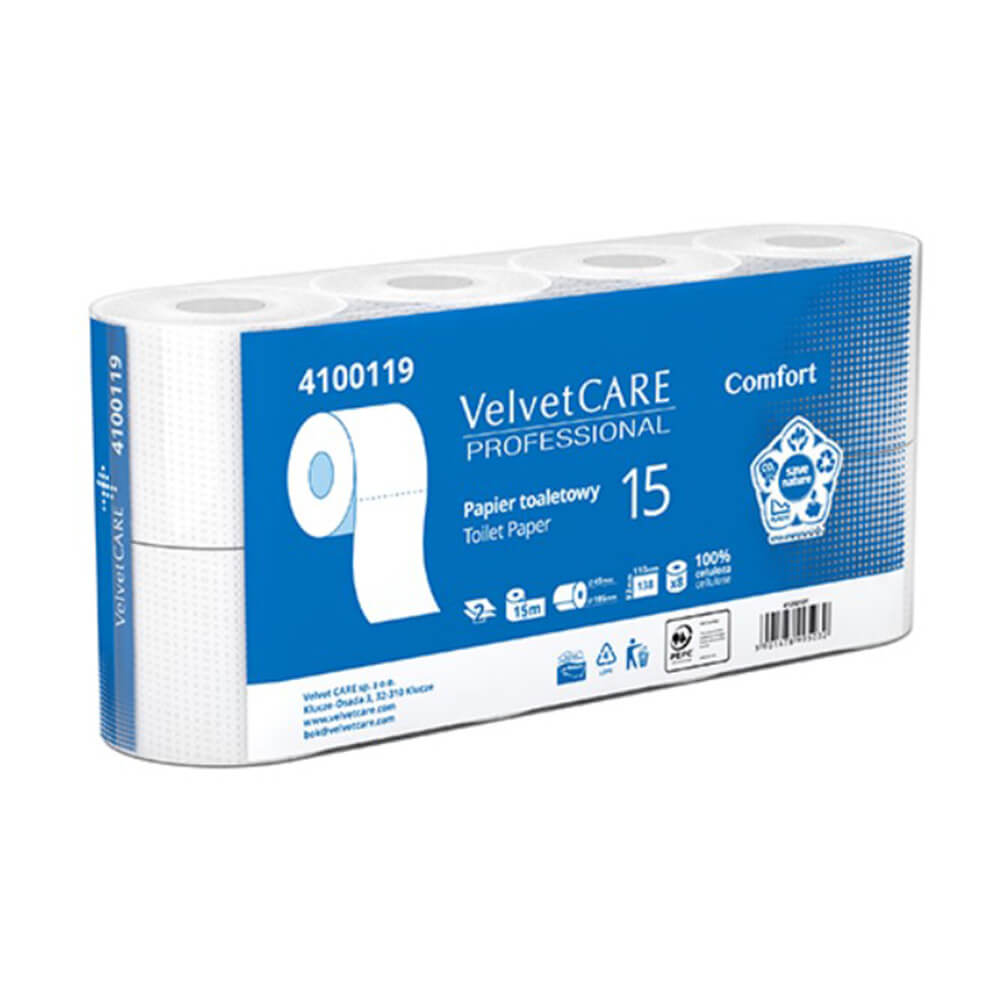 Papier toaletowy Velvet Care 2-warstwy, 15m, celuloza – Biały