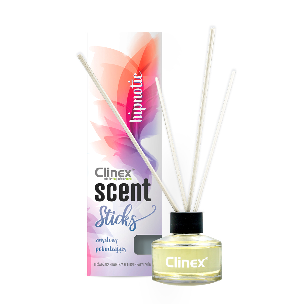 Clinex Scent Sticks Patyczki zapachowe Hipnotic Patyczki zapachowe neutralizujące nieprzyjemne zapachy 45ml
