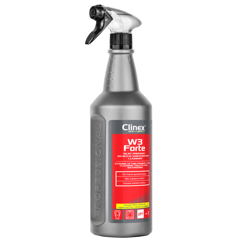 Clinex W3 Forte Silny preparat do mycia sanitariatów i łazienek 1l