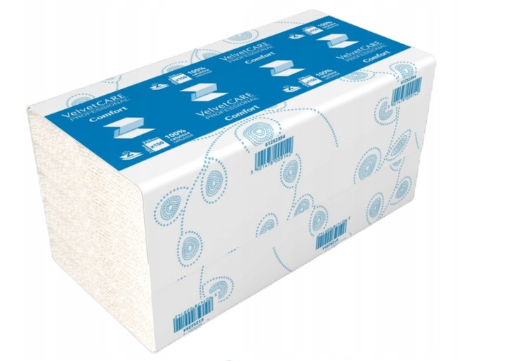 Ręcznik papierowy ZZ Velvet biały 150 listków, SUPER CHŁONNY