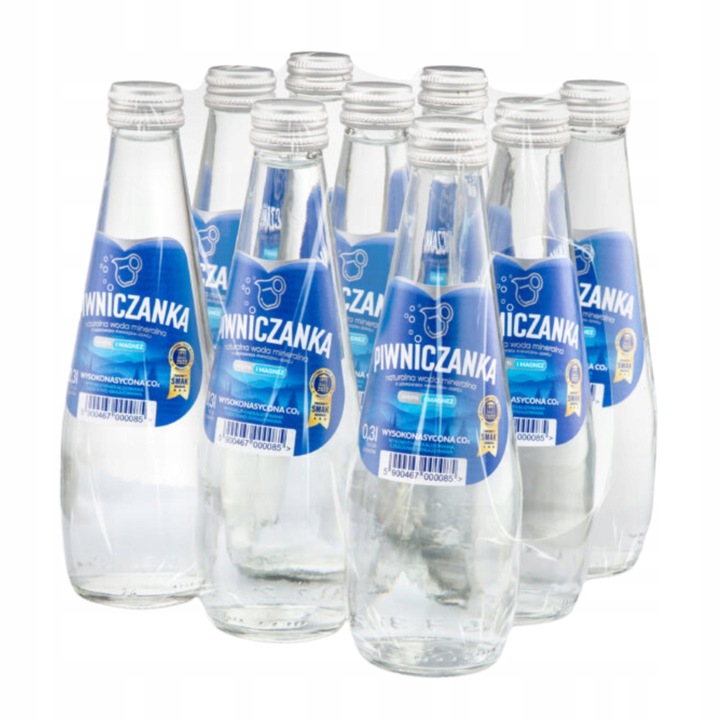 PIWNICZANKA Naturalna Woda Mineralna w szkle Wysokonasycona CO2 300ml